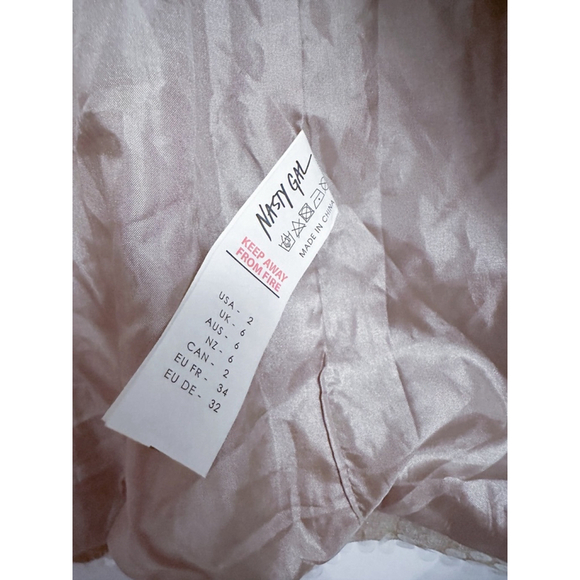 Nasty Gal Champagne Sequin Blazer Party Open Front Size US 2 | Jacket Only - Picture 4 of 11